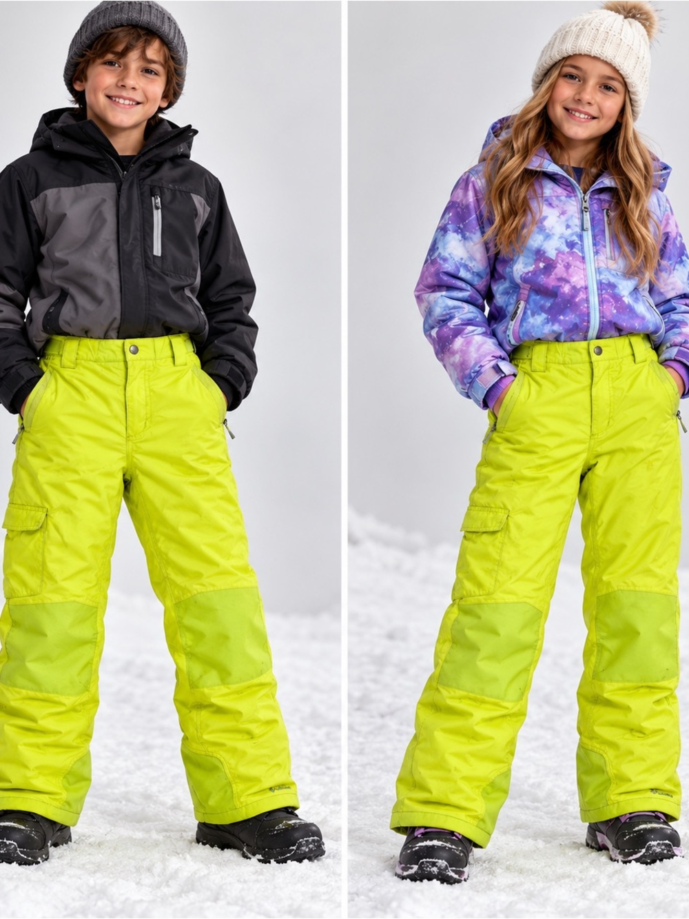 Columbia Bugaboo Kids Snow Pants neon Omni Tech Outgrown Ski Snowboard